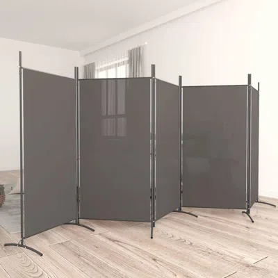 Vidaxl 5-panel Room Divider Anthracite 170.5"x70.9" Fabric In Gray