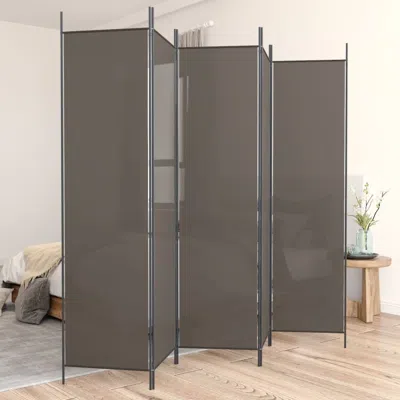 Vidaxl 5-panel Room Divider Anthracite 98.4"x78.7" Fabric In Black