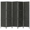 Vidaxl 5-panel Room Divider Black 76"x63" Water Hyacinth, 247352