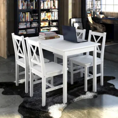 Vidaxl 5 Piece Dining Set White, 240883