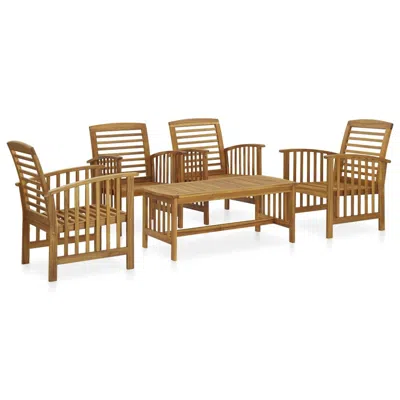 Vidaxl 5 Piece Garden Lounge Set Solid Acacia Wood, 3057974 In Brown