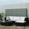 Vidaxl 5 Piece Garden Lounge Set With Cushions Poly Rattan Black, 42100