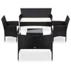 Vidaxl 5 Piece Garden Lounge Set With Cushions Poly Rattan Black, 45893