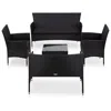 Vidaxl 5 Piece Garden Lounge Set With Cushions Poly Rattan Black, 45895