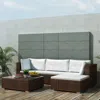 Vidaxl 5 Piece Garden Lounge Set With Cushions Poly Rattan Brown, 42099
