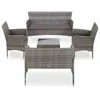 Vidaxl 5 Piece Garden Lounge Set With Cushions Poly Rattan Gray, 45894