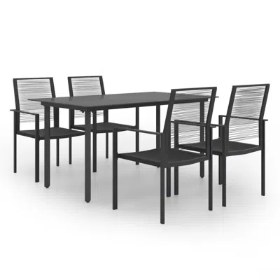 Vidaxl 5 Piece Patio Dining Set In Black