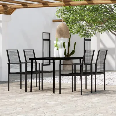 Vidaxl 5 Piece Patio Dining Set Black