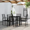 Vidaxl 5 Piece Patio Dining Set Black