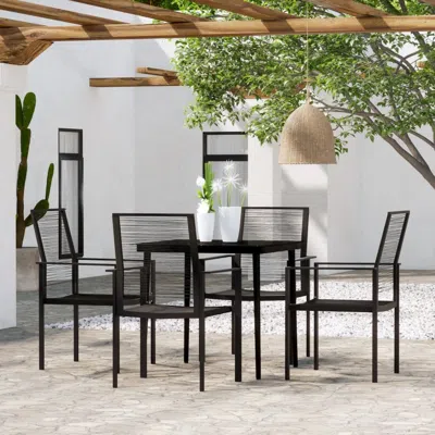 Vidaxl 5 Piece Patio Dining Set Black