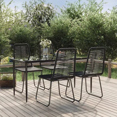 Vidaxl 5 Piece Patio Dining Set Black