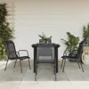Vidaxl 5 Piece Patio Dining Set Black Steel And Textilene