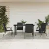 Vidaxl 5 Piece Patio Dining Set Black Steel And Textilene