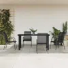 Vidaxl 5 Piece Patio Dining Set Black Steel And Textilene
