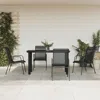 Vidaxl 5 Piece Patio Dining Set Black Steel And Textilene