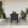 Vidaxl 5 Piece Patio Dining Set Black Steel And Textilene