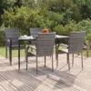 Vidaxl 5 Piece Patio Dining Set Gray Poly Rattan