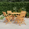 Vidaxl 5 Piece Patio Dining Set Solid Wood Teak