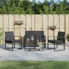 Vidaxl 5 Piece Patio Dining Set With Cushions Black Pp Rattan