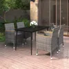 Vidaxl 5 Piece Patio Dining Set With Cushions Poly Rattan And Glass