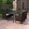 Vidaxl 5 Piece Patio Dining Set With Cushions Poly Rattan And Glass