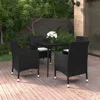Shop Vidaxl 5 Piece Patio Dining Set With Cushions Poly Rattan And Glass