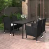 Vidaxl 5 Piece Patio Dining Set With Cushions Poly Rattan And Glass