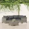 Vidaxl 5 Piece Patio Lounge Set With Cushions Gray Poly Rattan