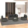 Vidaxl 5 Piece Patio Lounge Set With Cushions Poly Rattan Gray