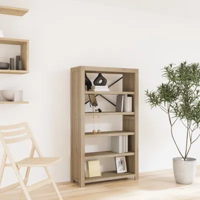 Vidaxl 5-tier Bookcase 31.5"x11.8"x55.1" Solid Wood Acacia In Brown