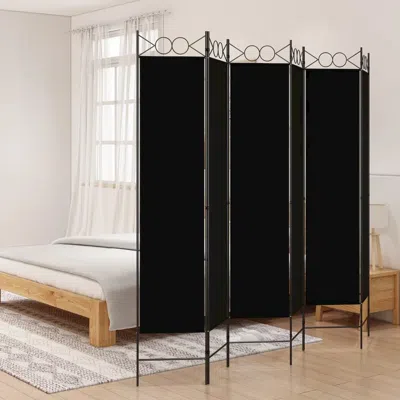 Vidaxl 6-panel Room Divider Black 94.5"x78.7" Fabric