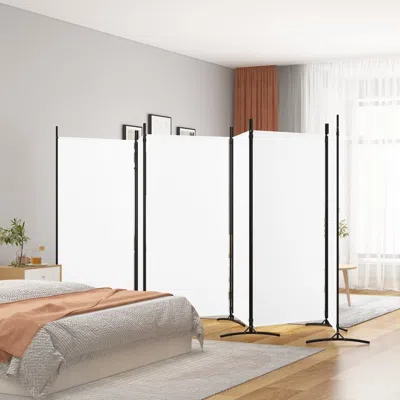 Vidaxl 6-panel Room Divider White 204.7"x70.9" Fabric In Gray