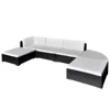 Vidaxl 6 Piece Garden Lounge Set With Cushions Poly Rattan Black, 42098