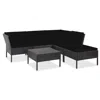 Vidaxl 6 Piece Garden Lounge Set With Cushions Poly Rattan Black, 48941