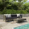 Vidaxl 6 Piece Garden Lounge Set With Cushions Poly Rattan Gray, 3056984