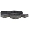 Vidaxl 6 Piece Garden Lounge Set With Cushions Poly Rattan Gray, 48334