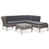 Vidaxl 6 Piece Garden Lounge Set With Cushions Poly Rattan Gray, 48942
