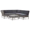 Vidaxl 6 Piece Garden Lounge Set With Cushions Poly Rattan Gray, 48950