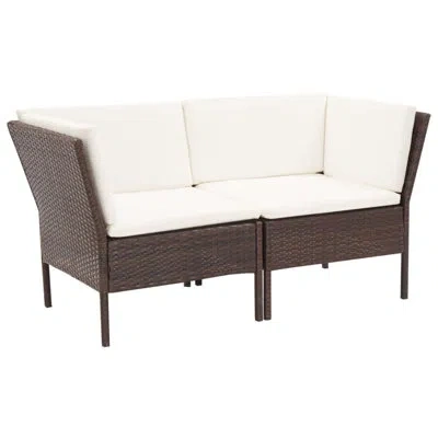 Vidaxl 6 Piece Lounge Chair With Cushions In White,brown