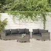 Vidaxl 6 Piece Patio Lounge Set With Cushions Gray Poly Rattan