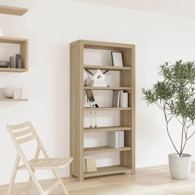 Vidaxl 6-tier Bookcase 31.5"x11.8"x66.9" Solid Wood Acacia In Neutral
