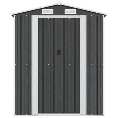 Vidaxl 6.3 Ft. W X 14.43 Ft. D Steel Traditional Storage Shed In Anthracite