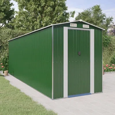 Vidaxl 6.3 Ft. W X 19.88 Ft. D Steel Traditional Storage Shed In Dark Brown