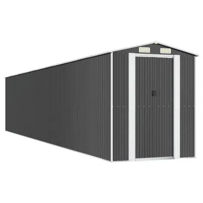 Vidaxl 6.3 Ft. W X 33.5 Ft. D Steel Traditional Storage Shed In Anthracite