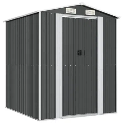 Vidaxl 6.3 Ft. W X 6.27 Ft. D Steel Traditional Storage Shed In Anthracite