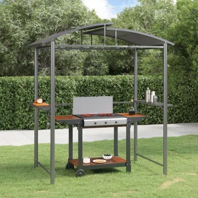 Vidaxl 6.89 Ft. W X 3.74 Ft. D Steel Grill Gazebo Gazebo In Anthracite