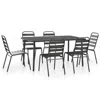 Shop Vidaxl 7 Piece Outdoor Dining Set Steel Dark Gray, 44263