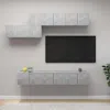 Vidaxl 7 Piece Tv Stand Set Concrete Gray Engineered Wood