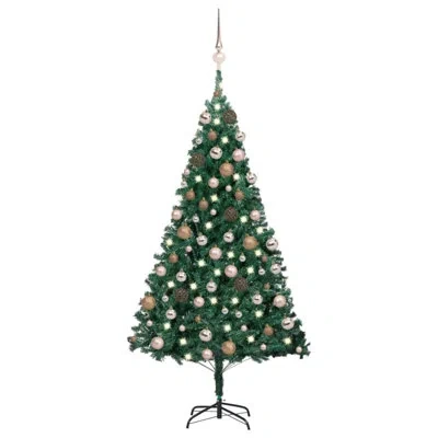Vidaxl 70.9' Lighted Pine Christmas Tree In Green