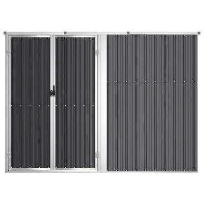 Vidaxl 7.38 Ft. W X 2.92 Ft. D Steel Lean-to Storage Shed In Anthracite